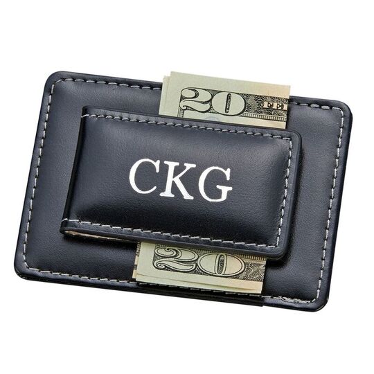 Black Leather Money and Card Holder